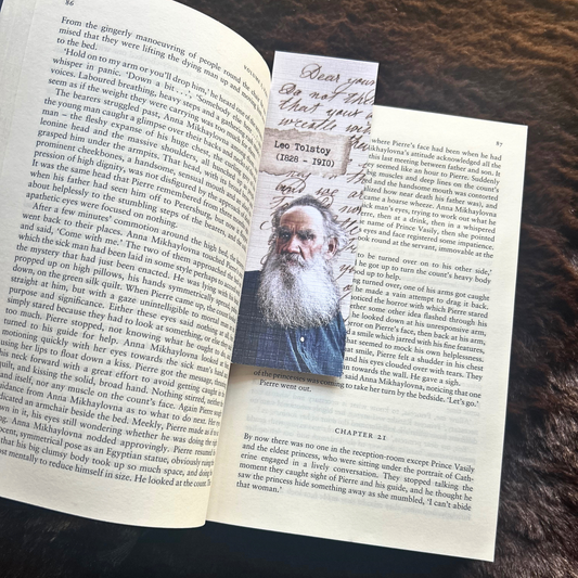 Classic Author manuscript Bookmark Set (set of 6 bookmarks) | 15cm x5 cm | archival linen textured paper